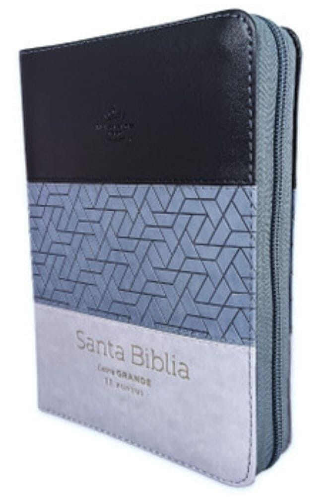 Biblia RVR60 portátil letra Grande 11 puntos Tricolor Negro cierre indice
