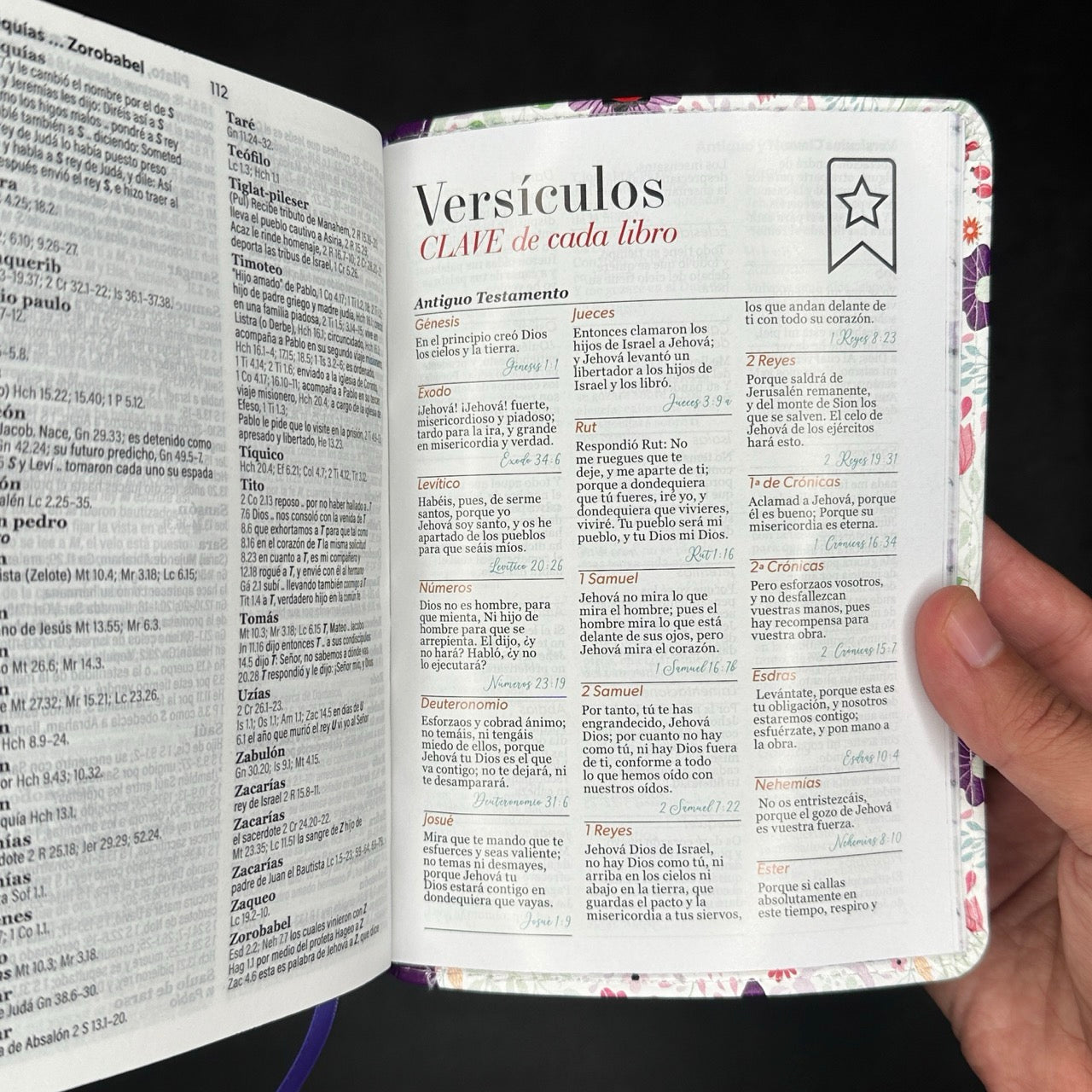 Biblia RVR60 portátil Letra Grande 11 puntos lila floral