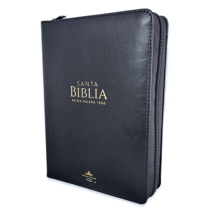 BIBLIA RVR60 PORTÁTIL LETRA GRANDE 11 PUNTOS CON CIERRE NEGRO