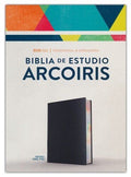 Biblia RVR 1960 de Estudio Arco Iris Negro Símil Piel