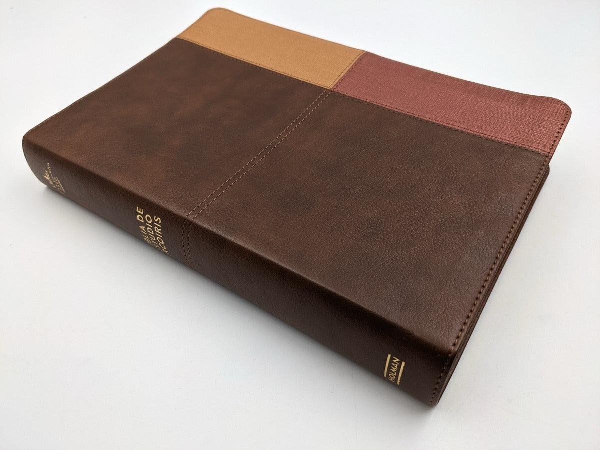 Biblia RVR 1960 de Estudio Arco Iris Símil Piel Cocoa