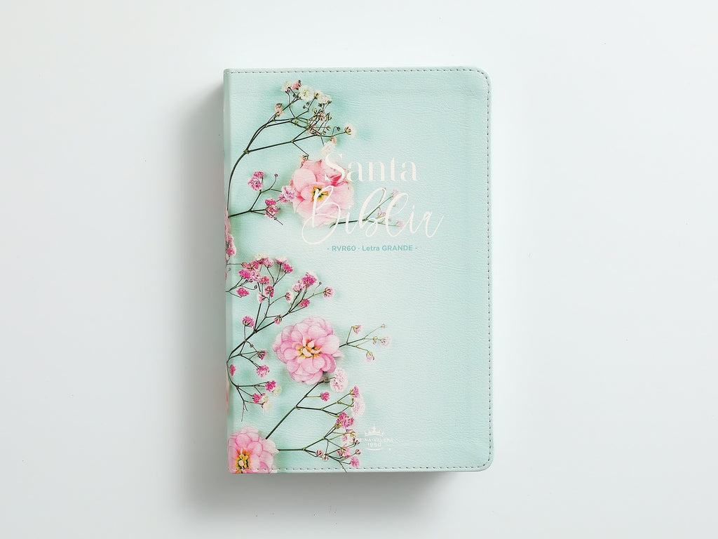 Biblia RVR60 Tamaño manual Letra Grande con flores