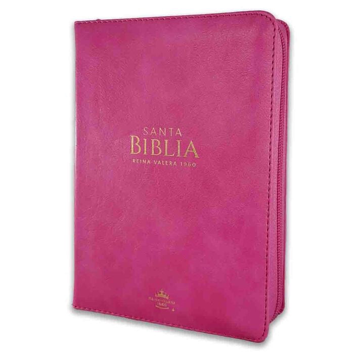 Biblia RVR60 portátil Letra Grande 11 puntos cierre fucsia