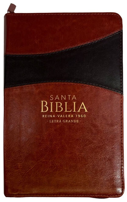 Biblia RVR60 Tamaño Manual Letra Grande marrón cierre indice
