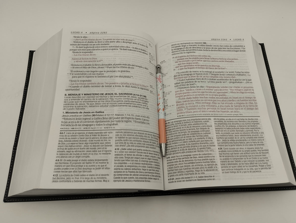 Biblia NTV de Estudio Diario Vivir Letra Grande Símil Piel Negro