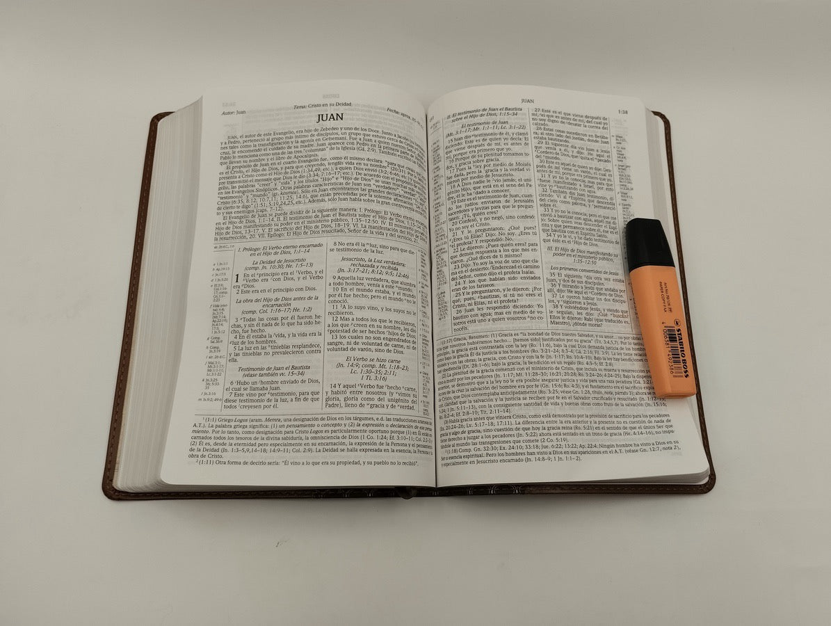 Biblia RVR 1960 de Estudio Scofield Verde Bosque Café Símil Piel