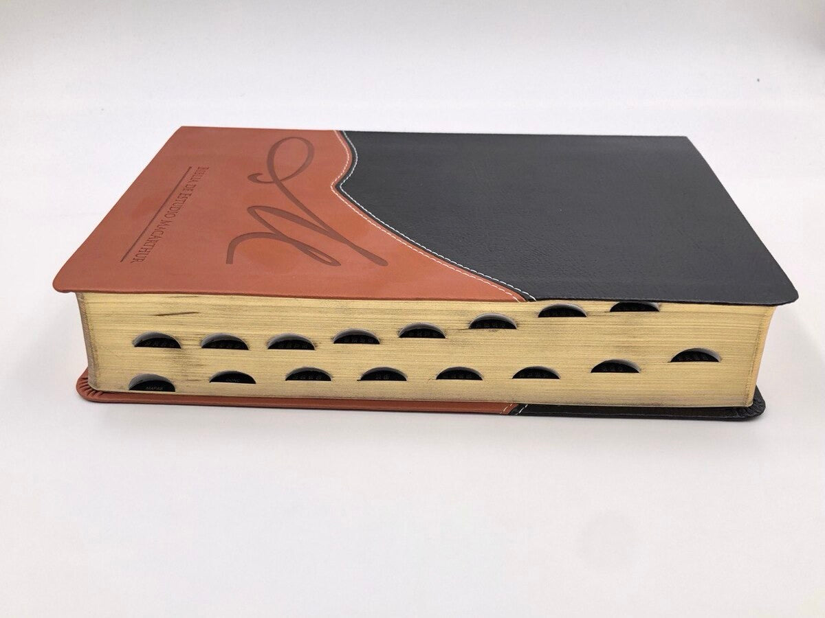 Biblia RVR 1960 de Estudio MacArthur Piel con Índice