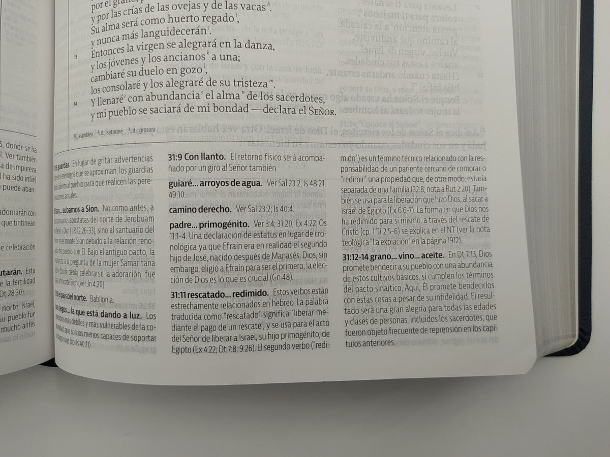 Biblia LBLA de Estudio de la Reforma Símil Piel Azul Marino