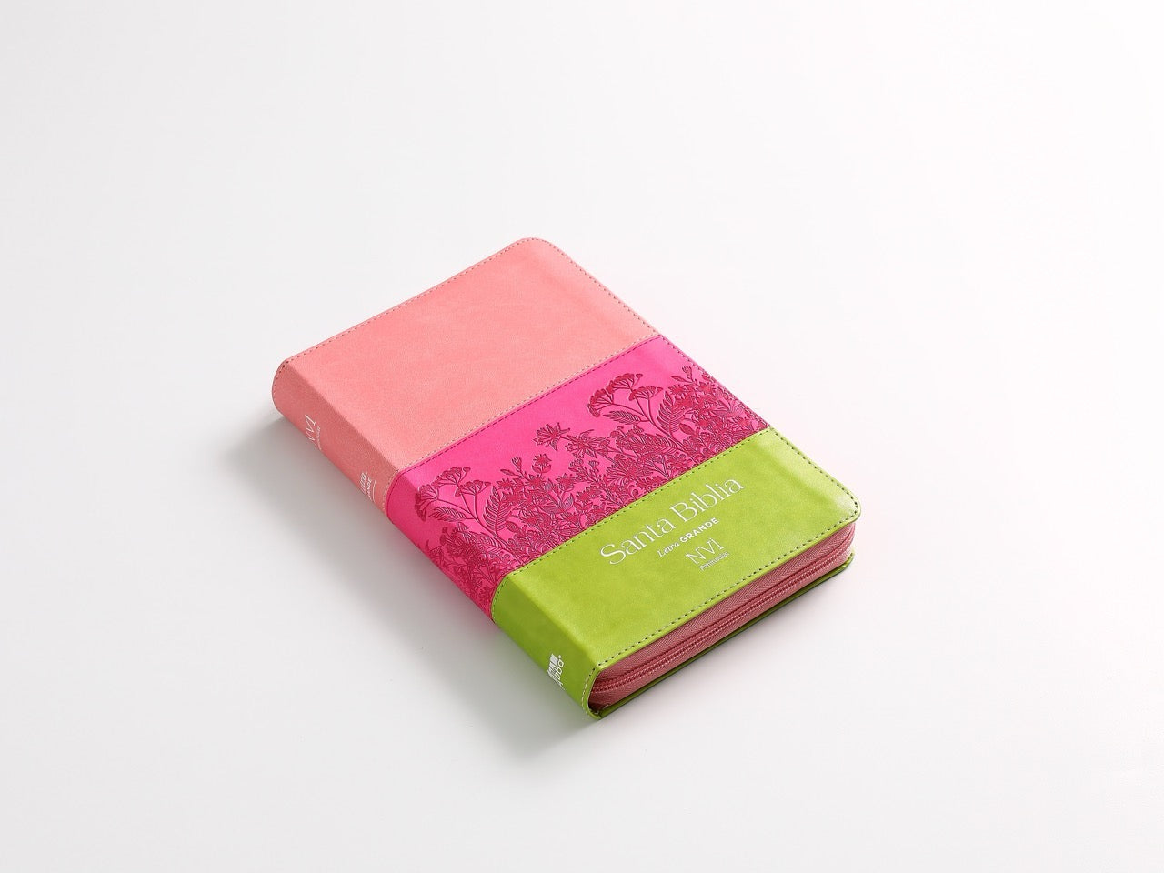 Biblia NVI Peninsular Tamaño Manual Letra Grande Tricolor Rosa
