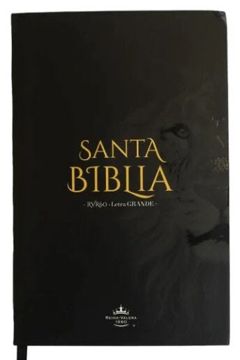 Biblia RVR60 Tamaño manual Letra Grande negro con león