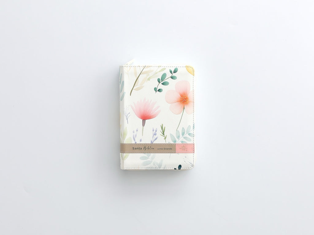 Biblia RVR60 Tamaño compacto Letra Grande 12 puntos flores