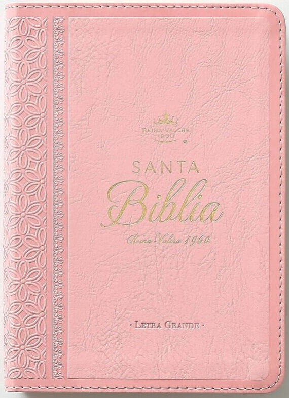 Biblia RVR60 tamaño compacto Letra Grande rosa