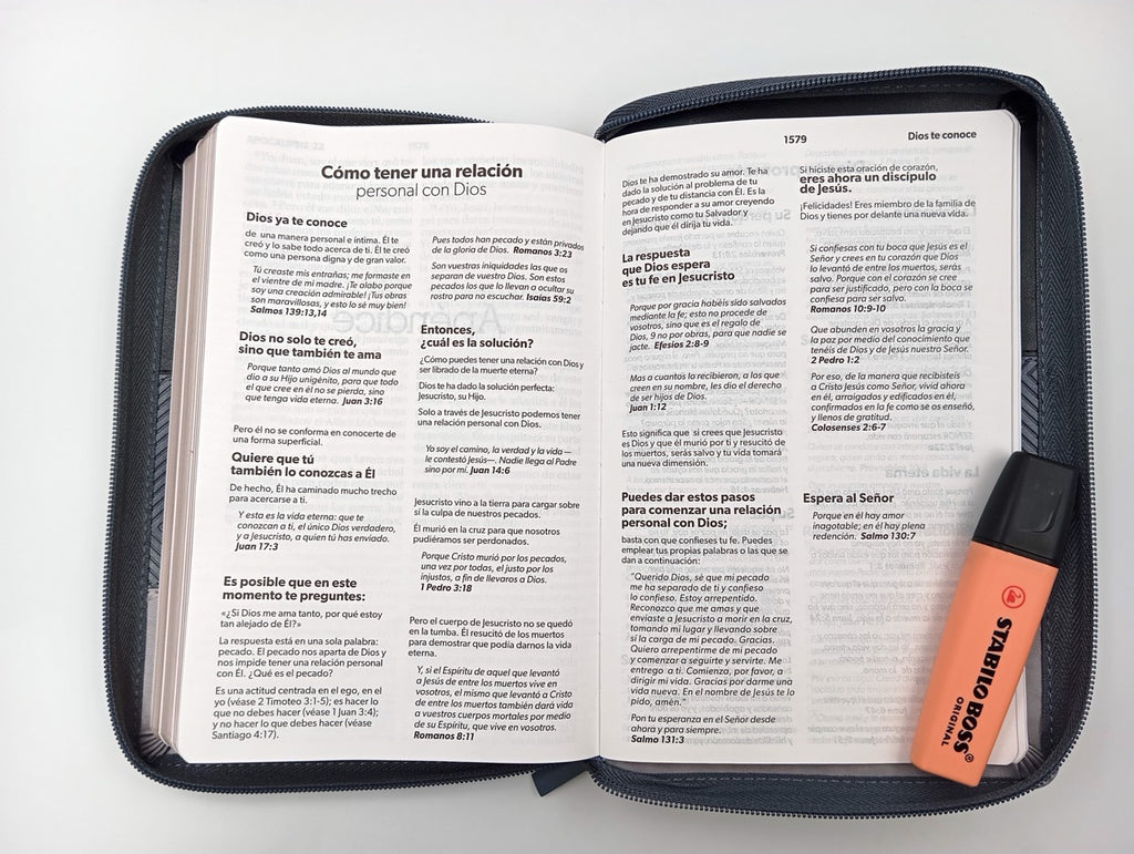 Biblia NVI Peninsular Tamaño Manual Letra Grande TRicolor Negro