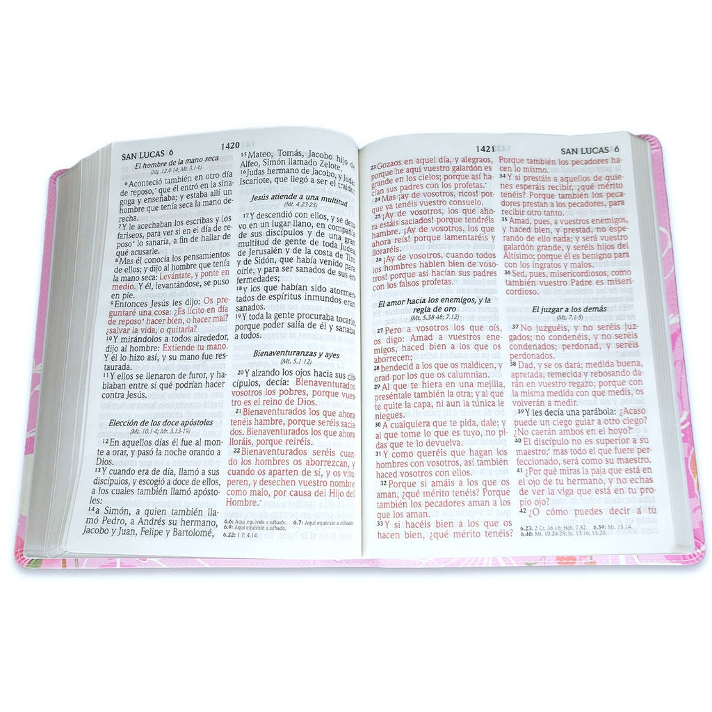 Biblia RVR 1960 Letra Súper Gigante Símil Piel Rosa