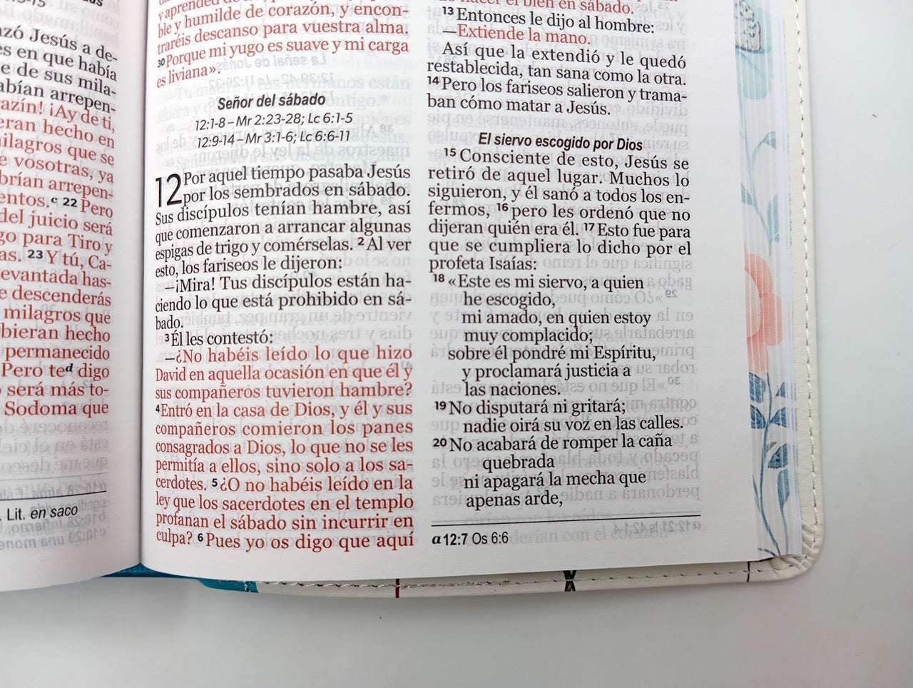 Biblia NVI Peninsular Portátil Letra GRande Floral Turquesa