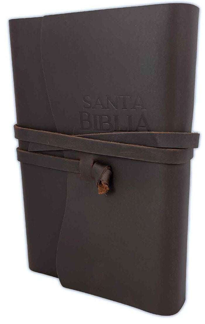 Biblia RVR60 Letra Grande Piel genuina café oscuro con índice