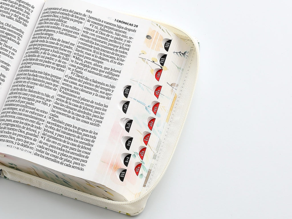Biblia RVR60 Tamaño compacto Letra Grande 12 puntos flores