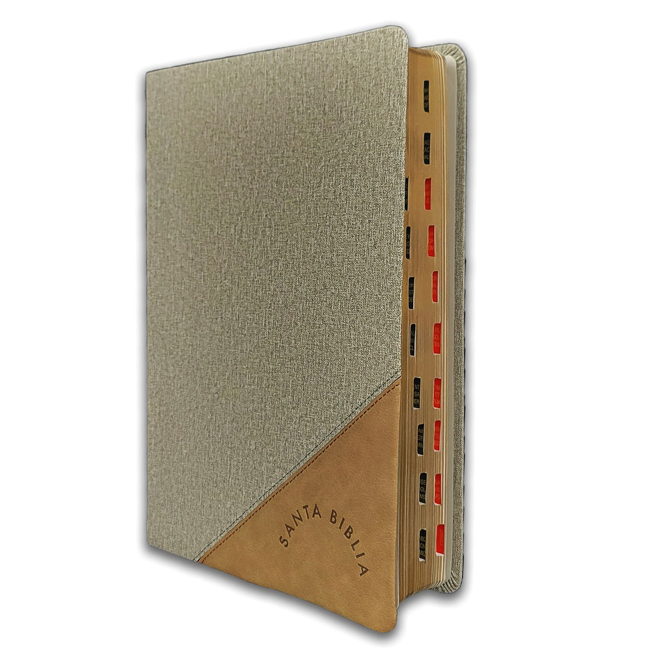 Biblia RVR 1960 Súper Gigante Gris Símil Piel con Índice