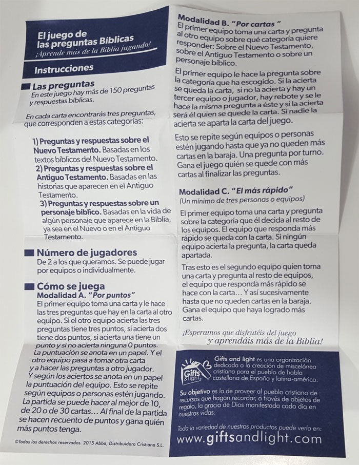 El juego de las preguntas Bíblicas