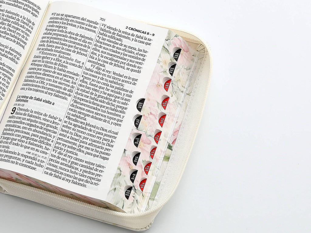 Biblia RVR60 Tamaño compacto Letra Grande 12 puntos flores