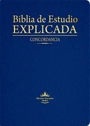 Biblia RVR 1960 de Estudio Explicada Piel Azul con Índice