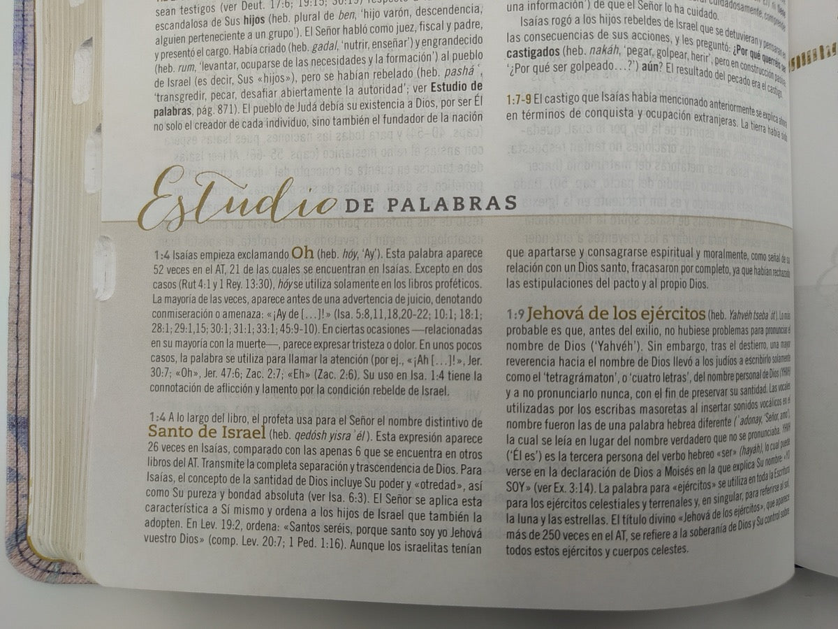 Biblia RVR 1960 de Estudio para Mujer Azul Floreado Tela Impresa con Índice