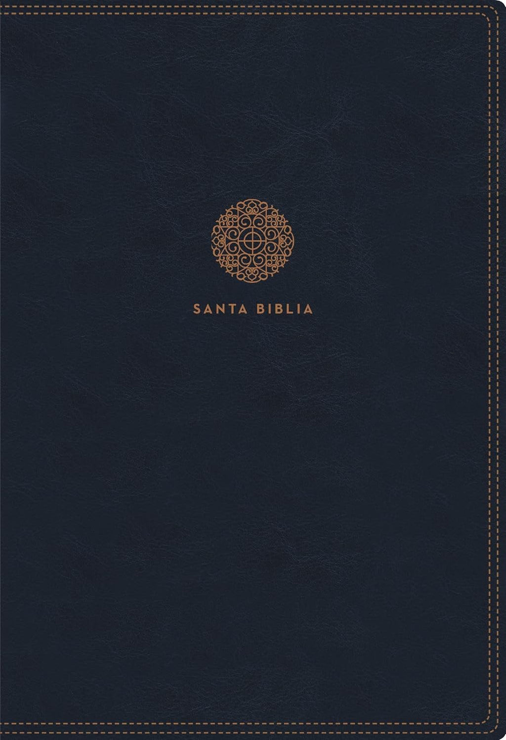 Biblia RVR 1960 Letra Súper Gigante Piel Azul con Índice y Cierre