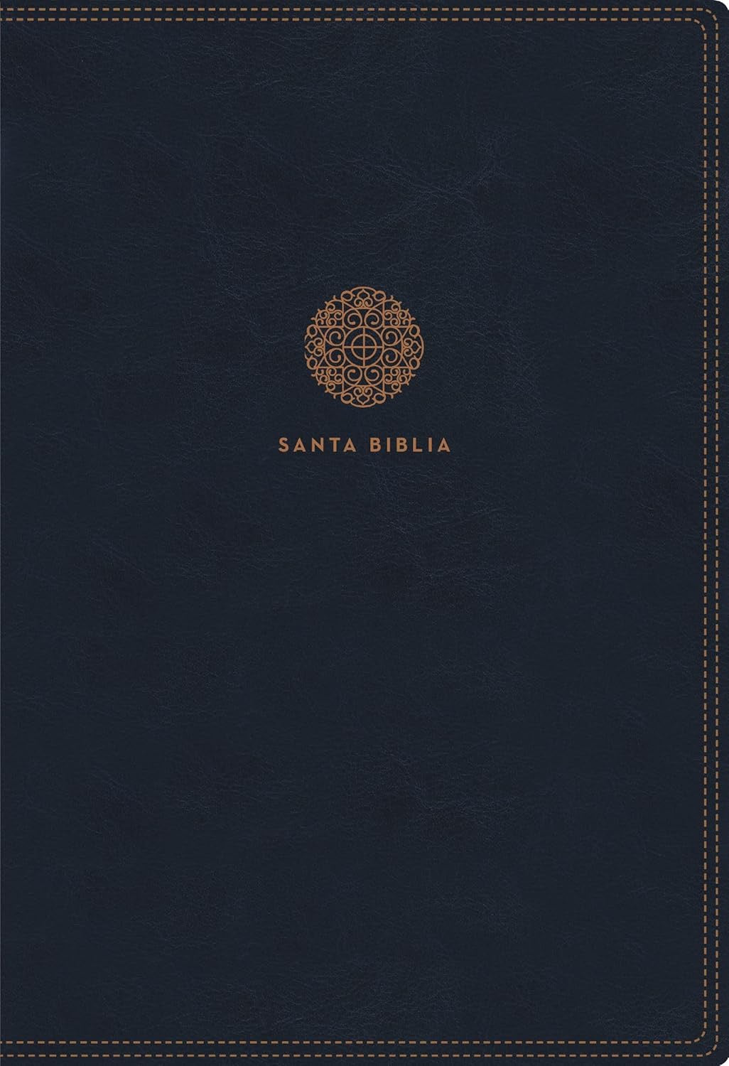 Biblia RVR 1960 Letra Súper Gigante Piel Azul con Índice y Cierre