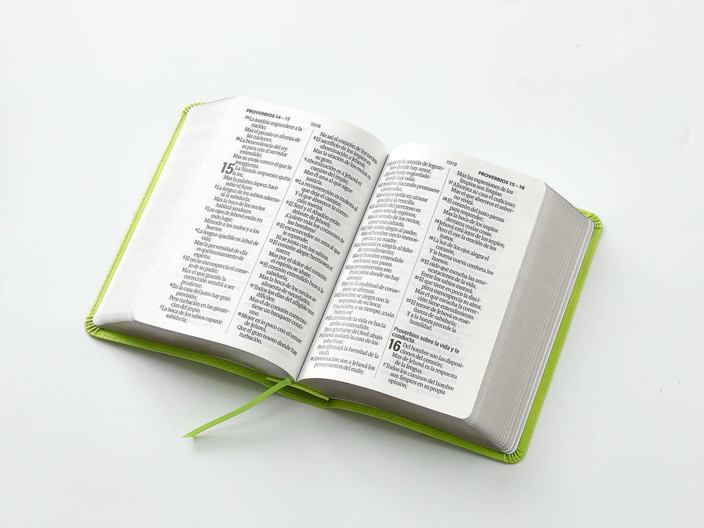 Biblia RVR60 tamaño compacto Letra Grande verde lima