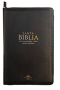Biblia RVR60 Tamaño Manual Letra Grande negro con cierre indice