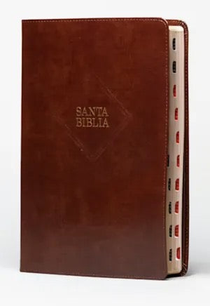 Biblia RVR 1960 Súper Gigante Márron Piel con Índice