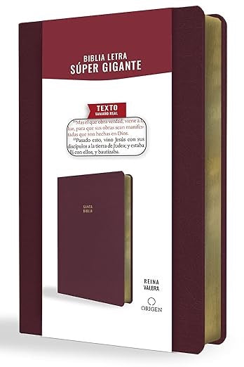 Biblia RVR 1909 Letra Súper Gigante Símil Piel Vinotinto