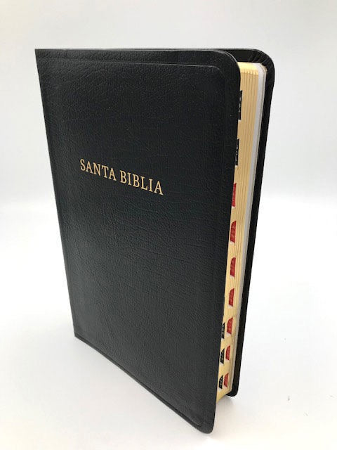 Biblia RVR 1960 Súper Gigante Negro Símil Piel con Índice