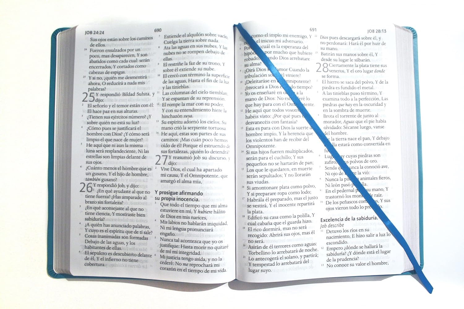 Biblia RVR 1909 Letra Súper Gigante Símil Piel Aguamarina