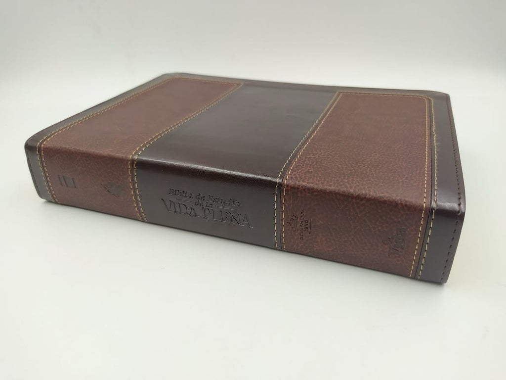 Biblia de estudio Vida Plena RVR60 dos tonos marron