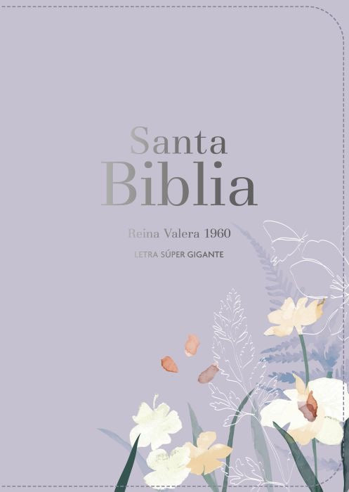 Biblia RVR 1960 Letra Súper Gigante Símil Piel Lavanda
