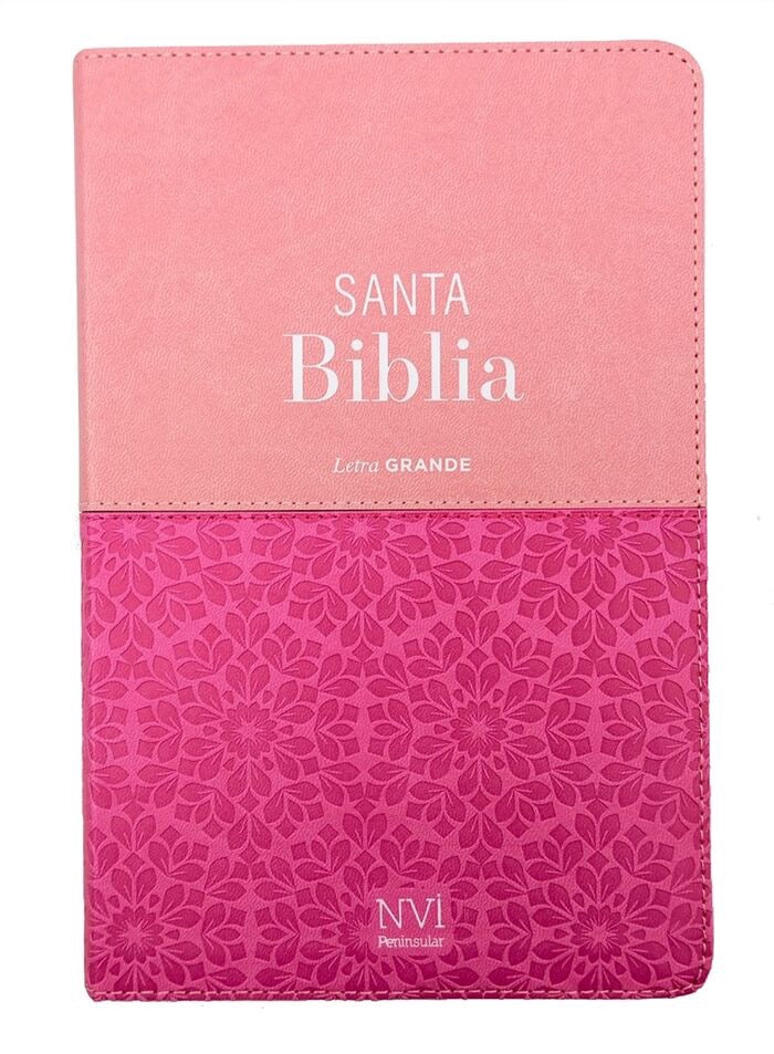 Biblia NVI Peninsular Tamaño manual letra grande rosa