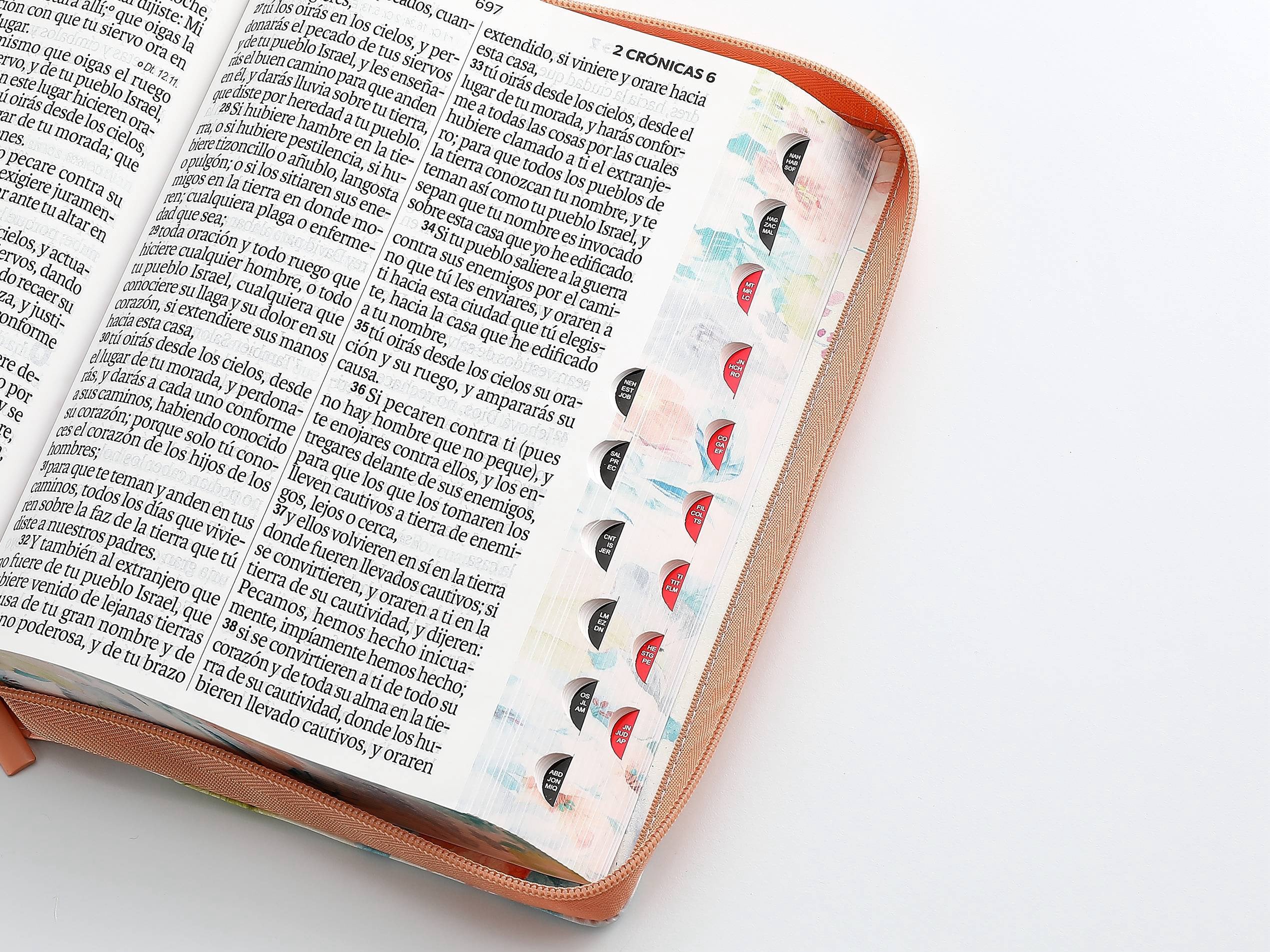 Biblia RVR60 Letra Súper Gigante i/piel Coral con cierre/índice