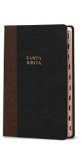 Biblia RVR 1960 Letra Súper Gigante Negro y Café Símil Piel con Índice