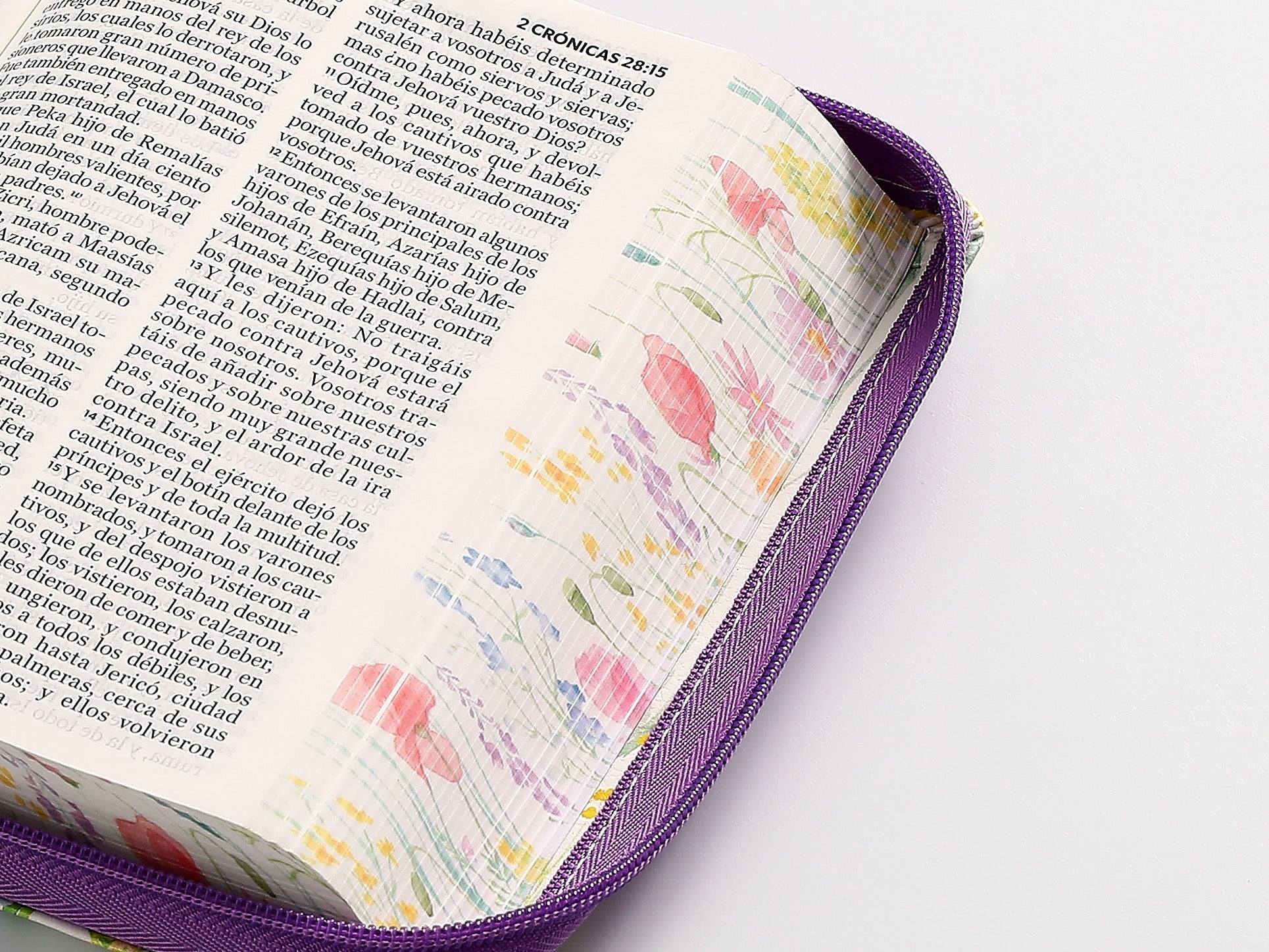 Biblia RVR60 portátil Letra Grande 11 puntos lila floral