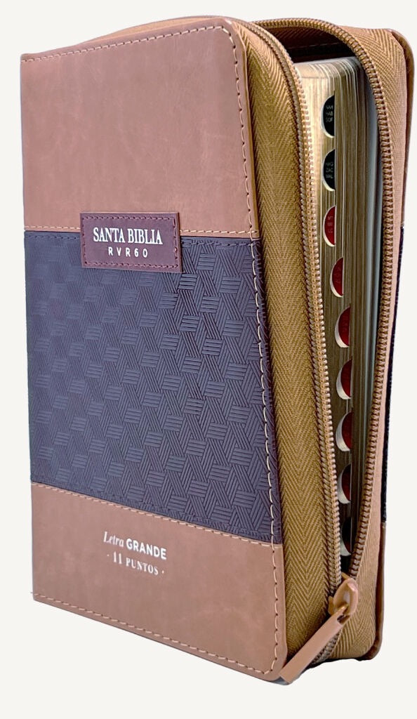 Biblia RVR60 portátil Letra Grande 11 puntos con Café