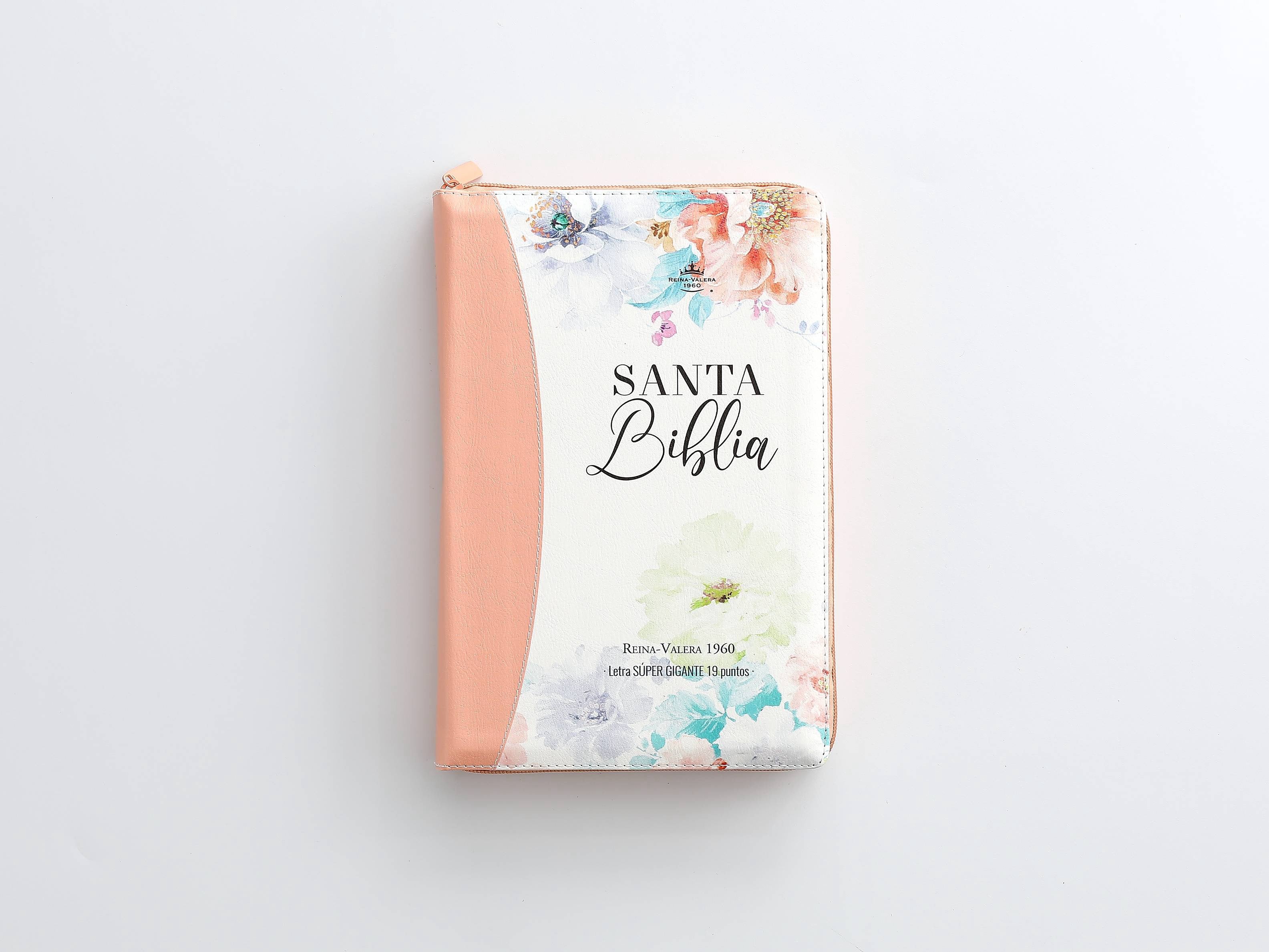 Biblia RVR60 Letra Súper Gigante i/piel Coral con cierre/índice