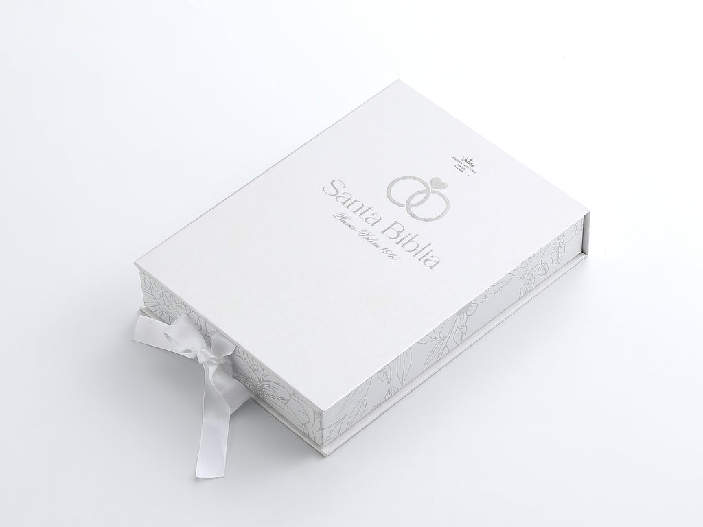 Biblia RVR60 especial de bodas con índice y caja de regalo