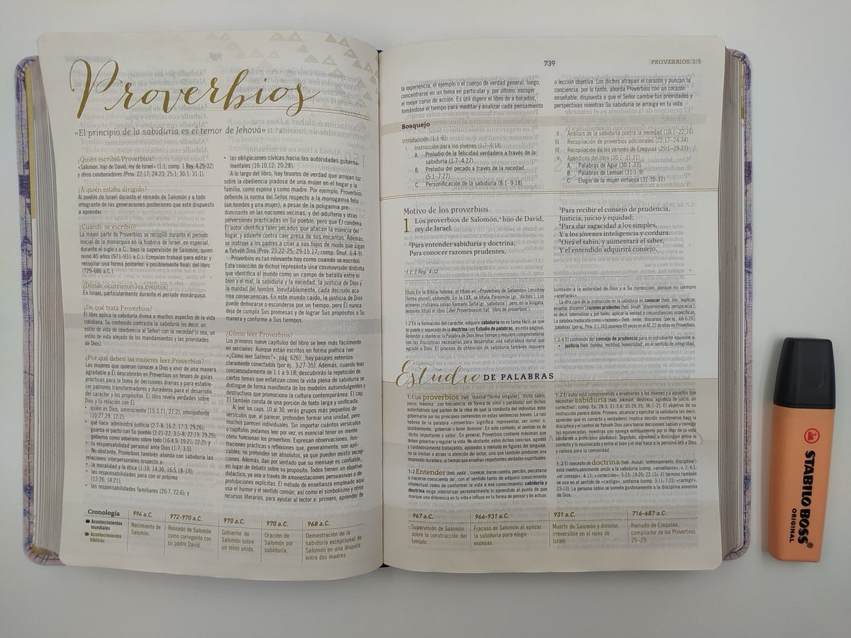 Biblia de Estudio para Mujeres RVR60 Tela Impresa Azul