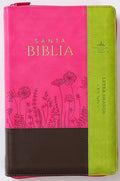 Biblia RVR60 Tamaño Manual letra grande rosa cierre indice