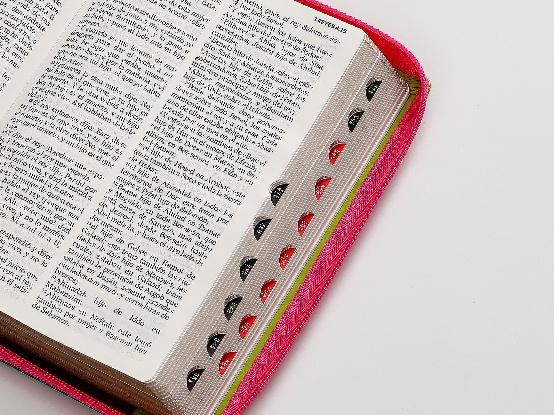 Biblia RVR60 Tamaño Manual letra grande rosa cierre indice