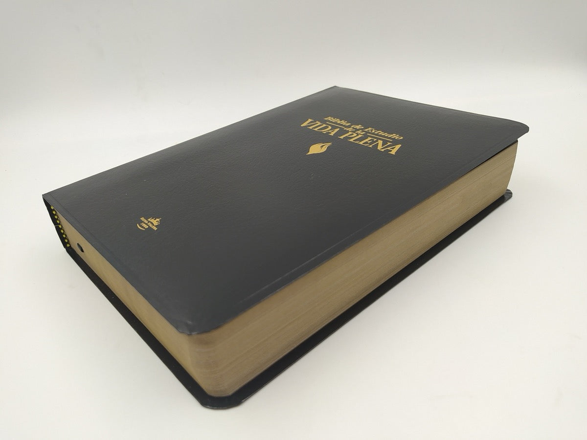 Biblia de estudio Vida Plena RVR60 piel Negro